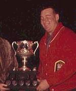 Gervais is presented with the MacDonald Trophy for winning the 1961 Brier.